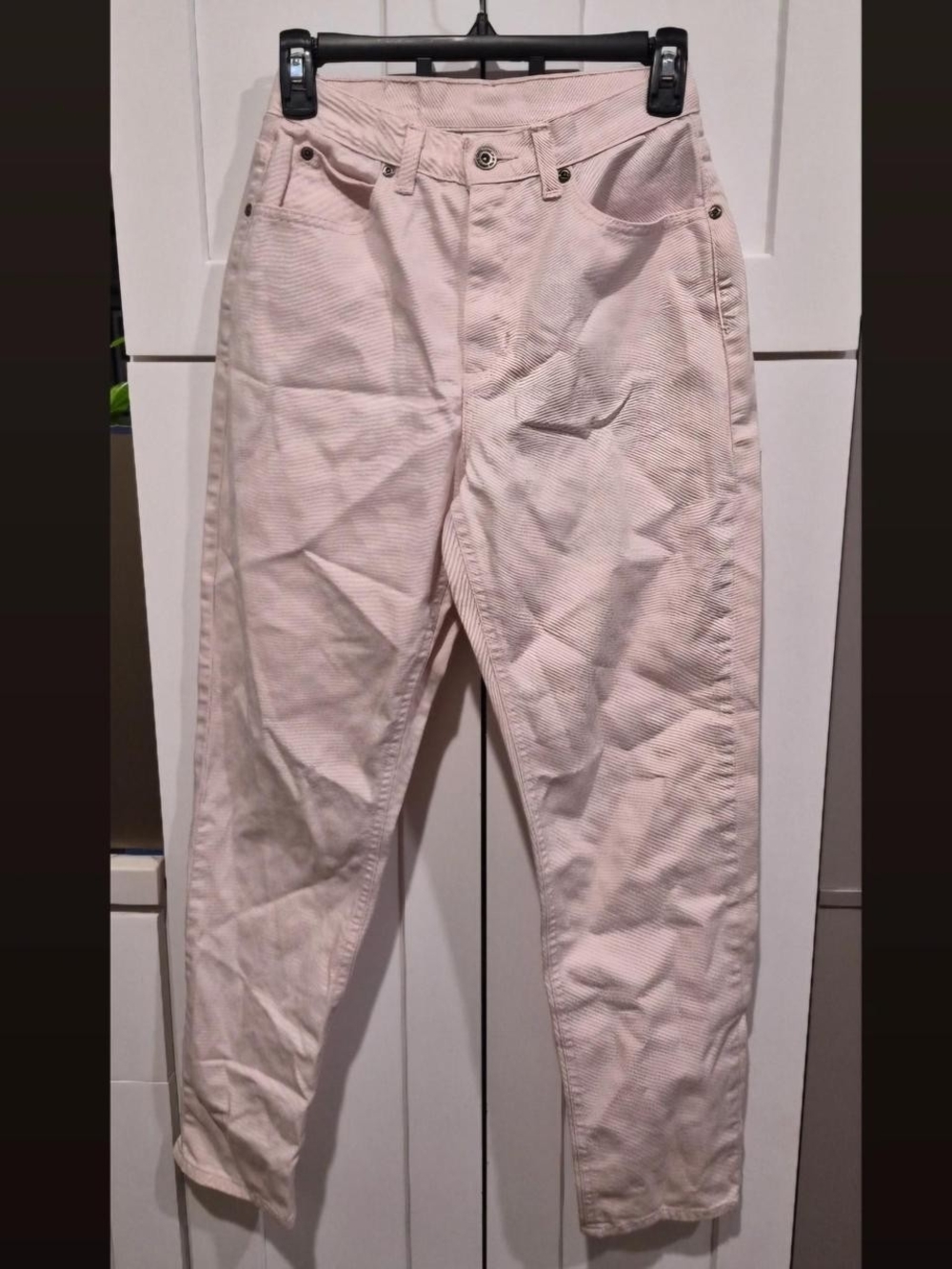 Light Pink High-Waist Corduroy Jeans